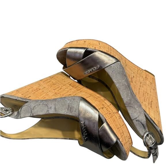 Coach Platform Wedges in Silver Size 8 - Picture 8 of 9